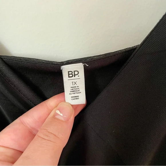 Revolve BP Ruched Mesh Mini Dress Black Plus Size - Picture 7 of 9